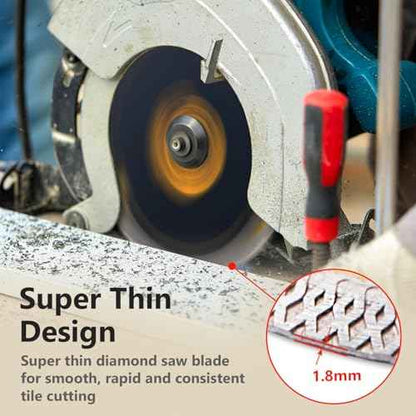 POWERTEC 7 Inch Diamond Saw Blades for Wet Tile Saw 3 Pack, Super Thin Turbo Mesh Rim Tile Blades for Cutting Porcelain, Granite Tile & Ceramic Tile, 7" Diamond Blades (14001-P3)