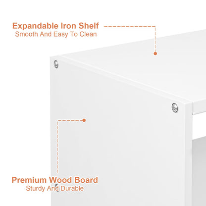 White Shoe Rack Organizer for Closet, 3-Tier Expandable Shoe Shelf, Stackable Iron Wood Combination Shoe Racks Shelves for Closets, Entryway,Small Space,Hallway,Garage,Holds 8-16 Pairs of Shoes