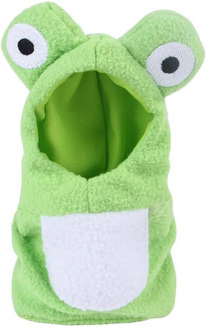 Sun Conure Bird Diaper Flight Suit Frog Shape Hoodie Cosplay Photo Prop for Parrots African Greys Parakeet Cockatiel Reusable Adjustable Apparel (S)