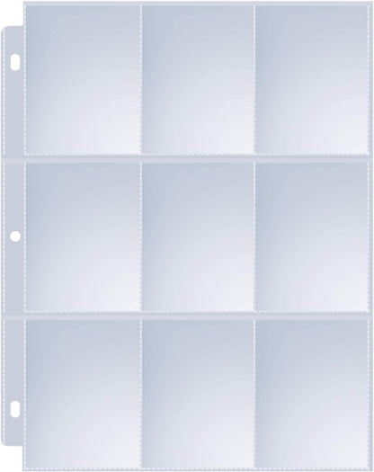 120 Pack 9 Pocket Page Protectors, Sooez Trading Card Sleeves for 3 Ring Binder, Baseball Cards Holder, Protective Pages Sheets for Binders Album, Fit for YuGiOh, MTG, Game, Business & Sports Cards