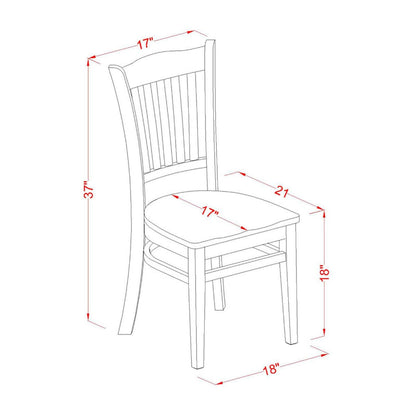 East West Furniture GRC-OAK-W Groton Kitchen Dining Chairs - Slat Back Wooden Seat Chairs, Set of 2, Oak
