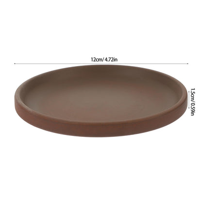 BESPORTBLE Purple Clay Flower Pot Tray - 4.72 Inch Round Ceramic Plant Saucer for Indoor and Outdoor Use Durable Water Catcher for Potted Plants