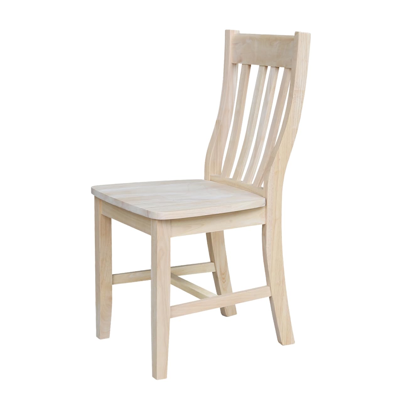 International Concepts Cafe Dining Chairs, Solid Parawood, Bistro Style, Unfinished (Set of 2)