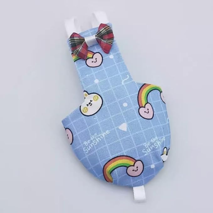 Bird Diaper Protective Parrot Nappy - 4 Pack, Reusable Flight Suit with Waterproof Inner Layer, Adjustable Shoulder Straps, Washable Cute Urine Wet Suit for Parakeet Conure (XS)