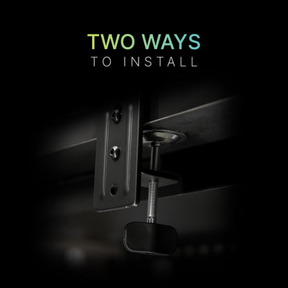 MSI MAG MT101DG - Gas Spring Dual Monitor Stand Arm, Supports 17-32" and 22 lbs, VESA Compatible, Adjustable Gas Spring Mount, Clamp & Grommet, Quick Release Plate – Black