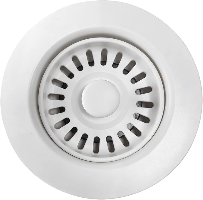 White Polymer Drain Kitchen Sink Drain Assembly