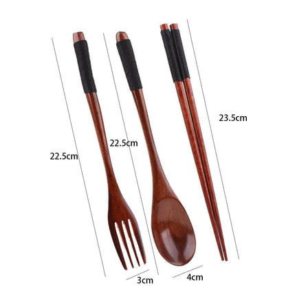 Kopida Large Acacia Wood Round Serving Bowl with Utensils Wooden Forks and Spoons for Fruit Salad Vegetables Pasta Soup Cereals Decorative Wooden Nest Bowl Ramen Bowl, 6.3" Diameter x 3" Height