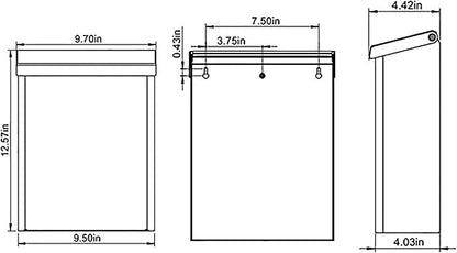 Architectural Mailboxes Designer Galvanized Steel Wall-Mount Mailbox, DVKPBZ0AM, Venetian Bronze, Medium | Galvanized steel build with a concealed lock and key drop box and weather-resistant outdoor construction.