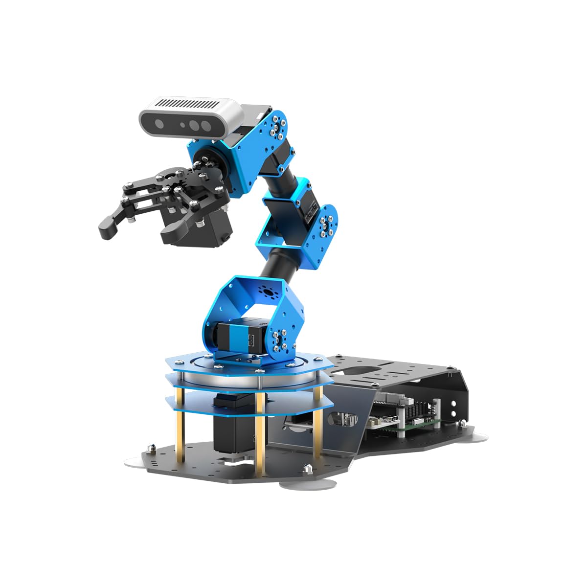ArmPi Ultra Robotic Arm with ROS2 ChatGPT Large AI Models Embodied Intelligence, Hiwonder 6DOF Programming Robot Arm ROS Education AI Vision Voice Scene Understanding, Advanced Kit without RaspberryPi