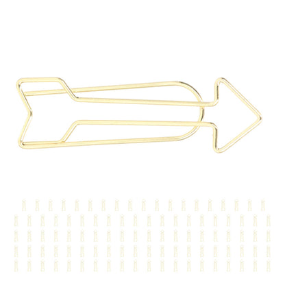 CYTGOUPER Small Gold Paper Clips 100 Pcs: Arrowhead Shaped Paper Clips with Clear Box,2in Decorative PaperClips Small for for Fun Office Supplies College Gifts Wedding Decoration