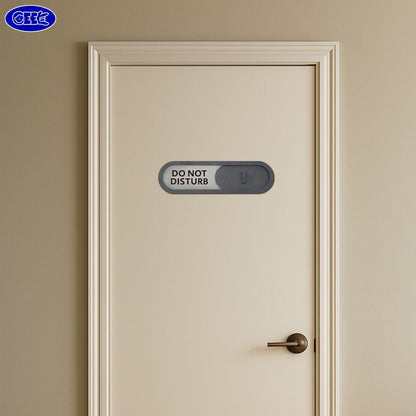 GEEKBEAR Do Not Disturb Welcome Slider Door Sign for Home Office - Premium MDF, 7.5 x 2.2 in (Brown)