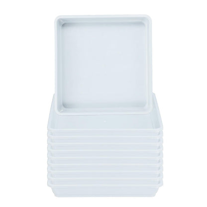 PATIKIL Plant Saucer Tray, 15 Pack 7 Inch Plastic Square Plant Saucer Flower Planter Drip Tray for Indoors Outdoors Patio Balcony, White