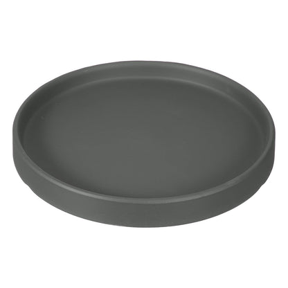 YELARXI 6.7 Inch Ceramic Plant Saucers, Round Flower Planter Water Trays Ceramic Plant Saucer Pot Tray -Fitting for (Outdoor/Indoors/Garden/Planting/Water/Flower/Coffee) Dark Gray