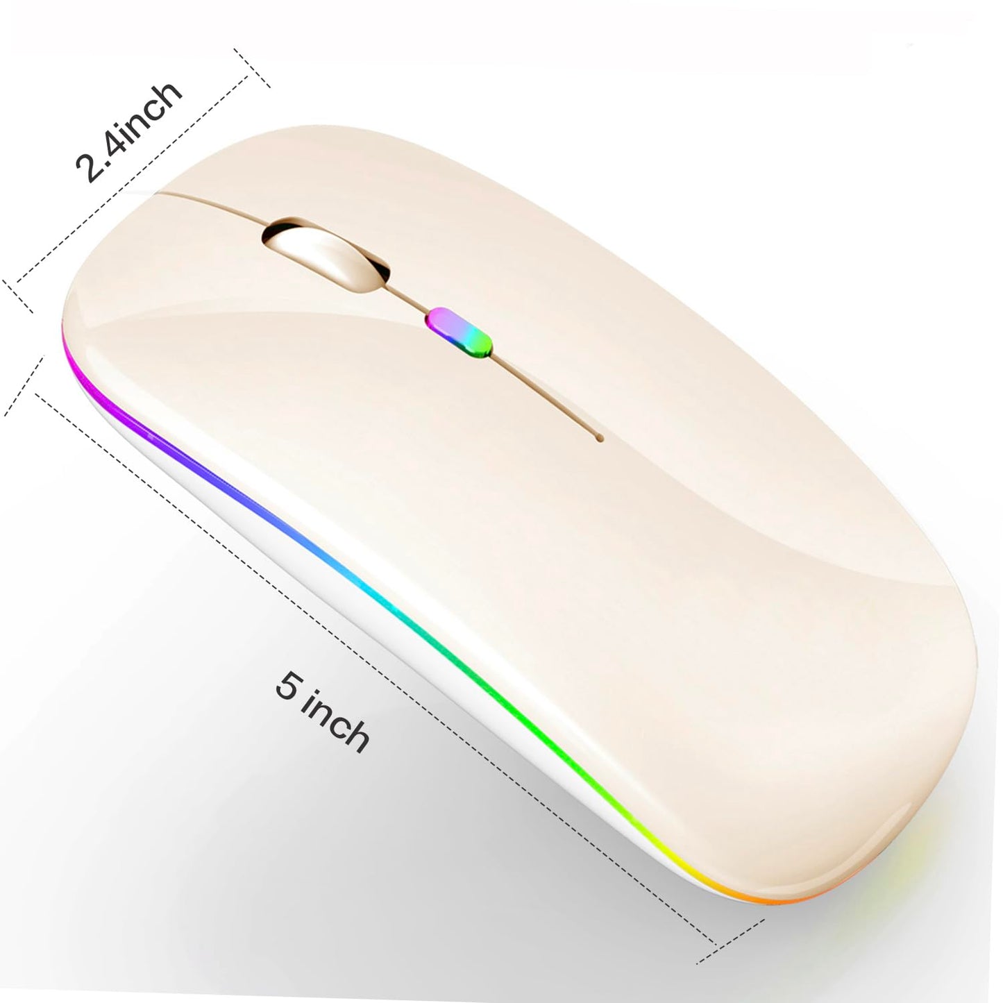 Bluetooth Wireless Mouse for Laptop mac MacBook ipad MacBook air MacBook pro pc Desktop Computer Windows Chromebook Notebook (Silver)