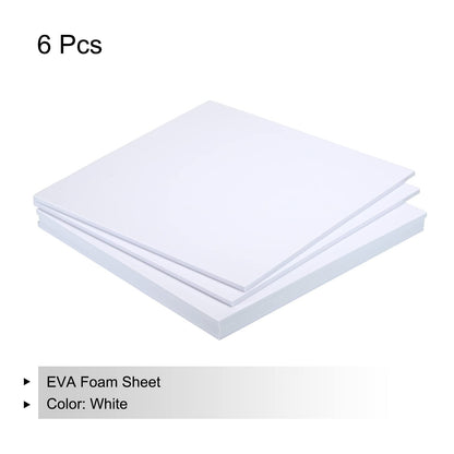 MECCANIXITY EVA Foam Sheets White 9.8 Inch x 9.8 Inch 5mm Thick Crafts Foam Sheets for Costumes, Arts and Crafts Projects Pack of 6