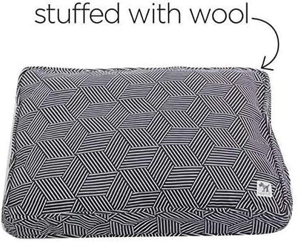 Molly Mutt Sheepy Wool Crate Mat - 100% Cotton Canvas Cover with Temperature-Regulating 100% Natural Wool-Filled Insert Dog Bed - Soft & Supportive Wool-Filled Bed - (30"x21"x2.5", Rough Gem)