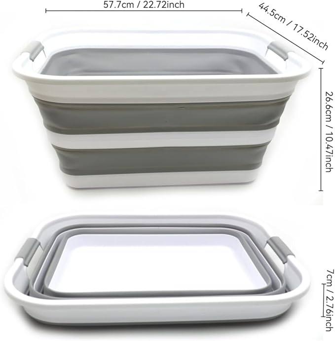 SAMMART 42L Collapsible Plastic Laundry Basket