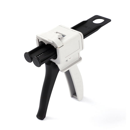 Dispensing gun 50ml two-component glue gun 1:1/2:1 epoxy glue gun epoxy gun, suitable for 1:1double cartridges, with 8pcs mixing nozzle (2:1 Dispensing gun)