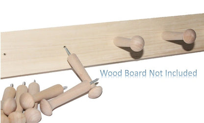Screw-On Shaker Pegs Birch Hardwood - 2.9-Inch Wood Length Plus Hangerbolt - 10-Pack