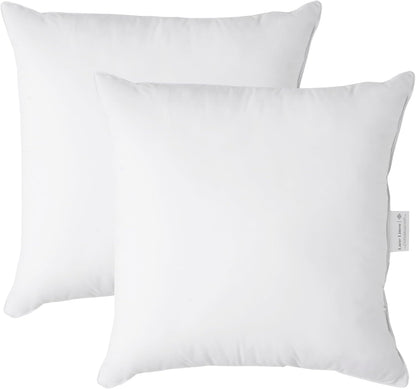 LANE LINEN Throw Pillow Insert - Pack of 2 16x16 Pillow Inserts for Decorative Pillow Covers, Throw Pillows Insert for Couch - White