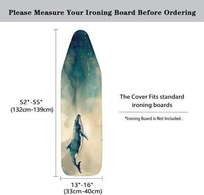 Ink Wash Painting Whales Steam Ironing Board Replacement Cover Chinoiserie