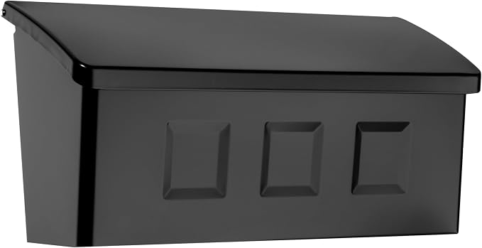 Architectural Mailboxes Wayland Steel Wall Mount Mailbox, Black, Small | Galvanized steel build for outside with weather-resistant outdoor construction and a rust-resistant powder-coat finish.