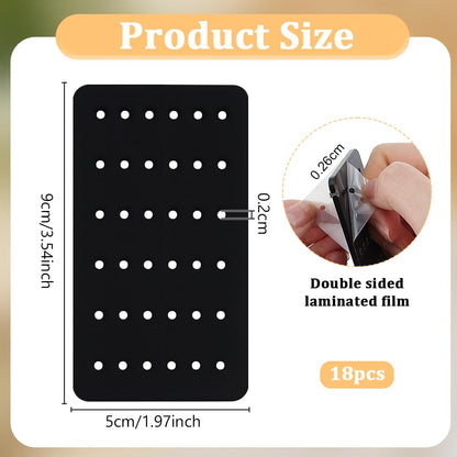 OLYCRAFT 18Pcs Acrylic Earring Display Cards 24 Holes Black Earring Organizer Portable Earrings Holder Jewelry Organizer Holder Show Rack for Home Travel Stud Earrings Jewelry Storage and Display