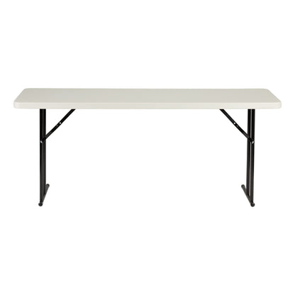 Norwood Commercial Furniture 6' Indoor/Outdoor Folding Training Table, Rectangular Blow-Molded Plastic Folding Training and Event Table, Gray