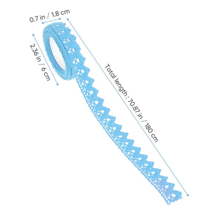 BESPORTBLE 5pcs Self-Adhesive Lace Tape, Cotton Washi Trim Stickers Masking Hollow Design Decorative Lace Ribbon for DIY Crafts, Scrapbooking, Card Making, Stationery Decoration