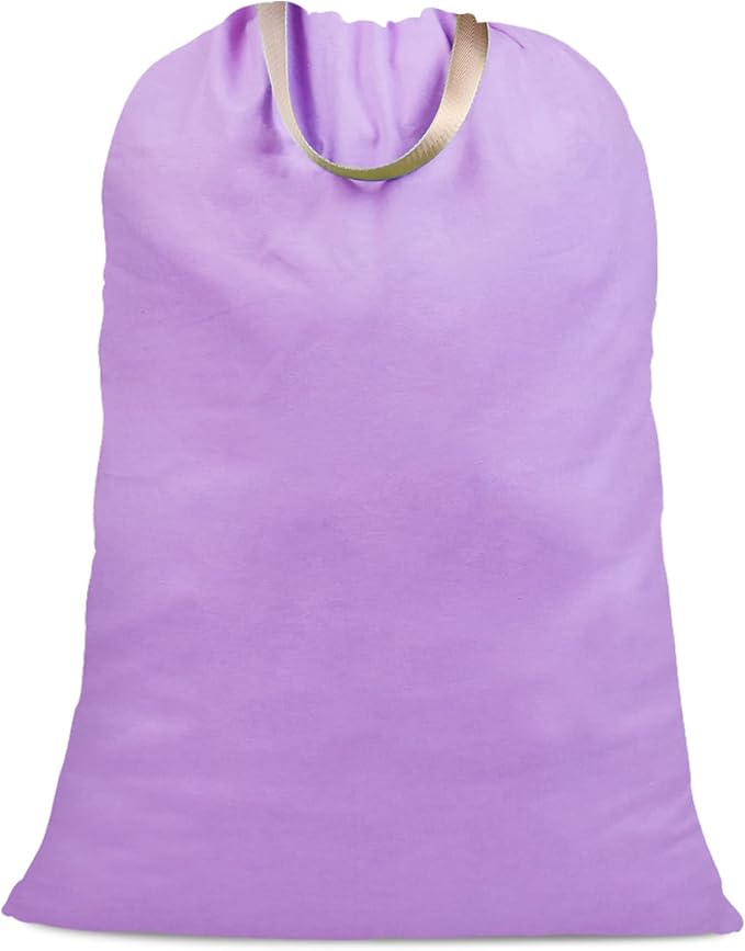 Cotton Canvas Laundry Bag with Handles & Drawstring Straps, Heavy Duty Extra