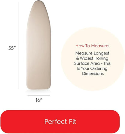TIVIT Ironing Board Cover 16 x 55 Standard Chemical Free Eco-Friendly Padded