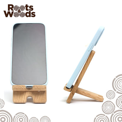 Roots & Woods Wooden Multi-Device Tablet & Phone Stand, Desktop Holder with Charging Cable Management