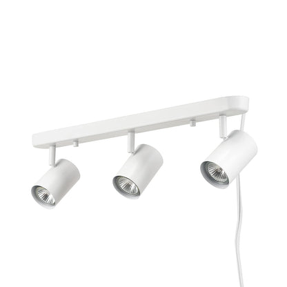 Globe Electric 60024 3-Light Plug-in Track Lighting, Adjustable Heads, Matte White Finish, 22-inch, 15-Foot Cord with in-Line Switch, Compatible with GU10 Base Bulbs (Sold Separately)