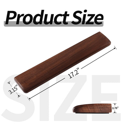 ZQL Wooden Wrist Rest, Walnut Wood Keyboard Wrist Rest, Ergonomic Palm Rest, Anti-Slip, Keyboard Accessory for Computer, Laptop, Home & Office (Black Walnut, 17.2" L x 3.15" W x 0.78" H)