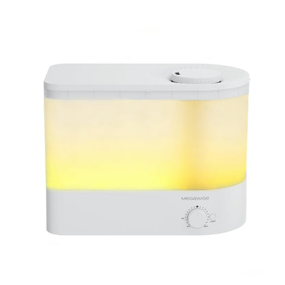 Megawise Cool Mist Ultrasonic Humidifier, Adjustable Mist Control, Quiet Operation, With a 6L top-fill tank and 50-hour runtime(White)