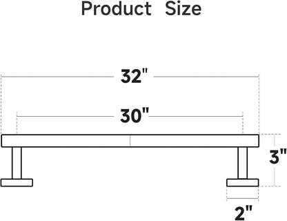 USHOWER Brushed Nickel Bath Towel Bar, 30-Inch Towel Rack for Bathroom Wall Mounted, Thicken SUS304 Stainless Steel Towel Rod (Total Length 32-Inch)