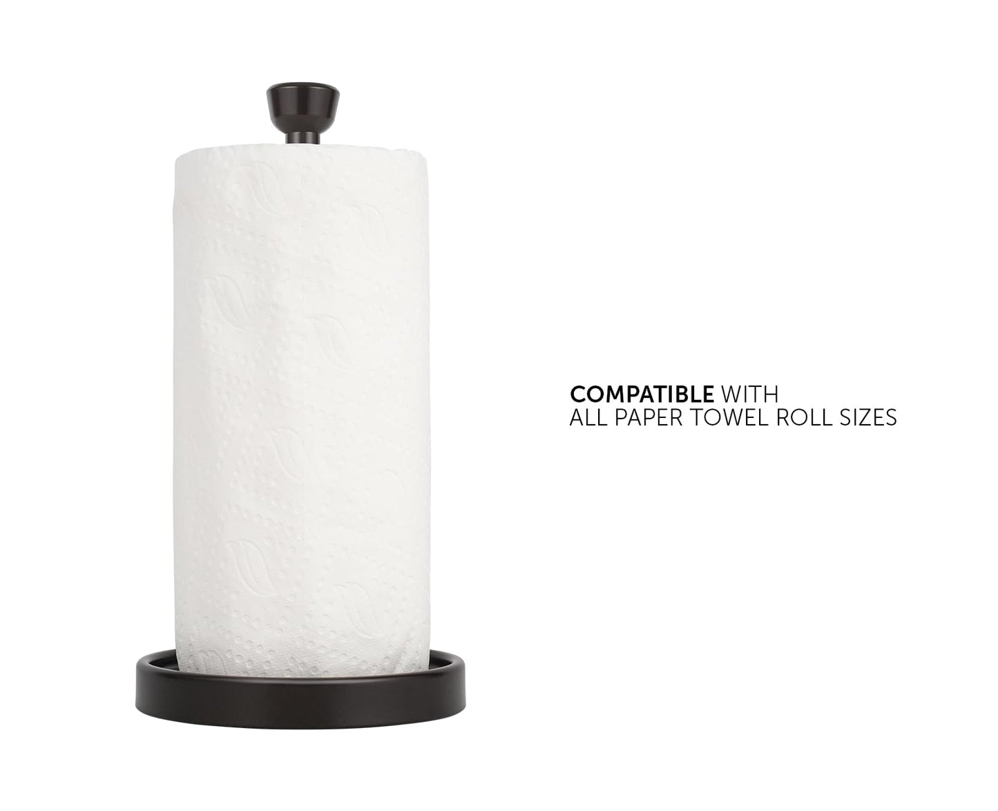 Ivilon Countertop Paper Towel Holder - Modern Tapered End Cap Design - Color Oil Rubbed Bronze