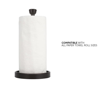 Ivilon Countertop Paper Towel Holder - Modern Tapered End Cap Design - Color Oil Rubbed Bronze