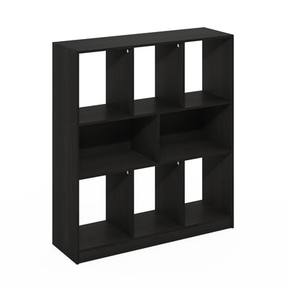 Furinno DALY Book Shelf, 8-Cube Bookshelf, Horizontal Cube Storage Organizer Bookcase, 10.9 x 35.4 x 39.4, for Living Room, Bedroom, Home Office, Espresso