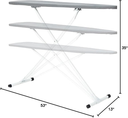 Full Size Ironing Board with Cover & Pad – USA-Made with Enhanced Grip Feet
