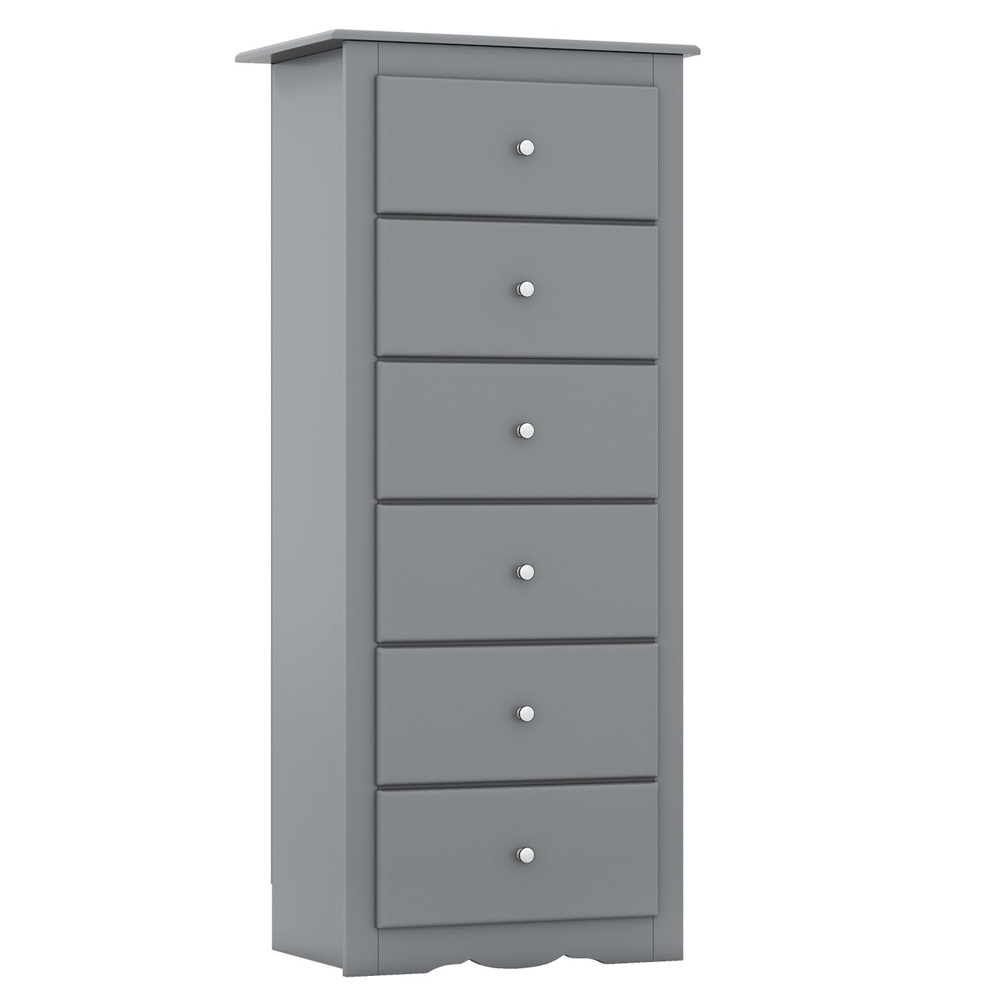 Giantex 6-Drawer Dresser for Bedroom, Wooden Chest of Drawers w/Metal Handles & Large Capacity, 16" D x 23" W x 53.5" H Clothes Organizer, Modern Tall Dresser for Bedroom, Entryway, Living Room