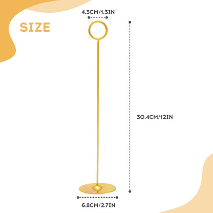 Urban Deco 16PK Gold Table Number Holders Place Card Holders 12 Inch Table Card Holders Steel Card Holders for Photos, Food Signs, Memo Notes, Weddings, Restaurants, Birthdays