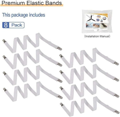 8Pcs Adjustable Bed Sheet Straps Clips, Elastic Mattress Sheet Fasteners Holder