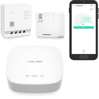 YoLink Smart Garage Door Solution Kit - Convert Any Garage Door to Smart in Seconds! Battery-Powered, No-Wires, No-Tools Super-Easy Installation. Compatible with Alexa & IFTTT