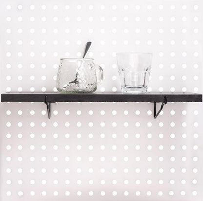 KINOMI Heavy Duty Pegboard Shelves, Value Set of 8 Pack Pegboard Shelf Brackets and 4 Pack Peg Board Shelves for Garage, Home, Garden, Tool Shed (Black)