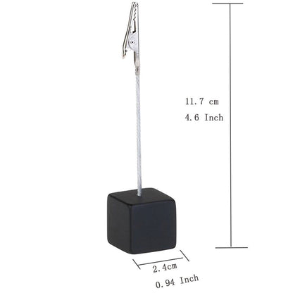 Xiaoyztan Memo Clips Holder,Black Cube Table Number Holders,Paper Note Clip for Office Home Use, Office Memo Holders, Desk Accessories and Workspace Organizers,Pack of 10