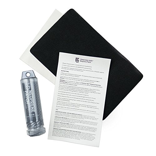 GEAR AID Wetsuit Repair Kit with Neoprene Patch, Fix Seams and Tears , Black , 6” x 10"