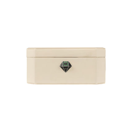 XPEDITION Biometric Fingerprint Lock Jewelry Safe Leather-Wrapped Two-Tier Jewelry Box with Quick Access & Keyless Entry, Perfect for Home Use