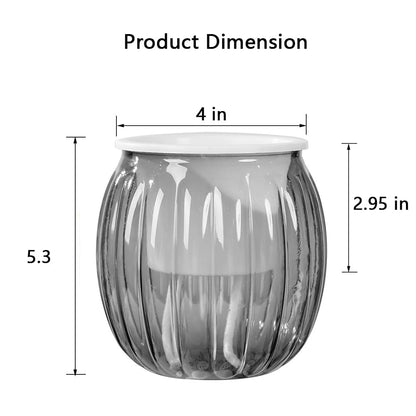 Cornasee 4" Pumpkin Planter Self Watering Pot, 4-Pack Small Plastic Planters for Indoor Plants,Flowers,Succulent,African Violets (Black, 4")
