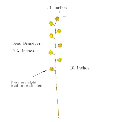 SWEXURY 16PCS Crystal Artificial Flowers Bouquets Handmade Acrylic Flower Branches Fake Beaded Baby Breath Floral Crafts for Wedding Party Home Decor